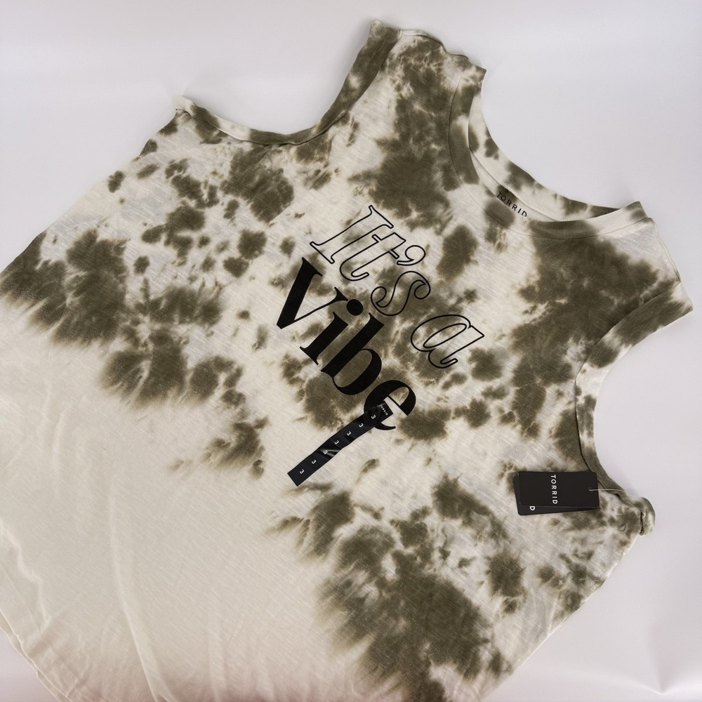 Torrid 3X 22/24 It's A Vibe Tie Dye Classic Fit Heritage Slub Crew Neck Tank NWT